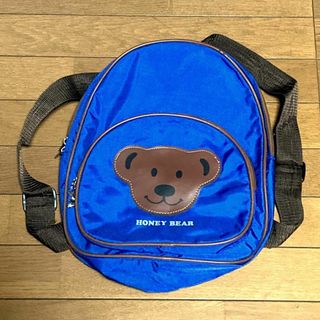 子供用　リュックサック　HONEY BEAR　バッグ　青　キッズ　クマ　熊(リュックサック)