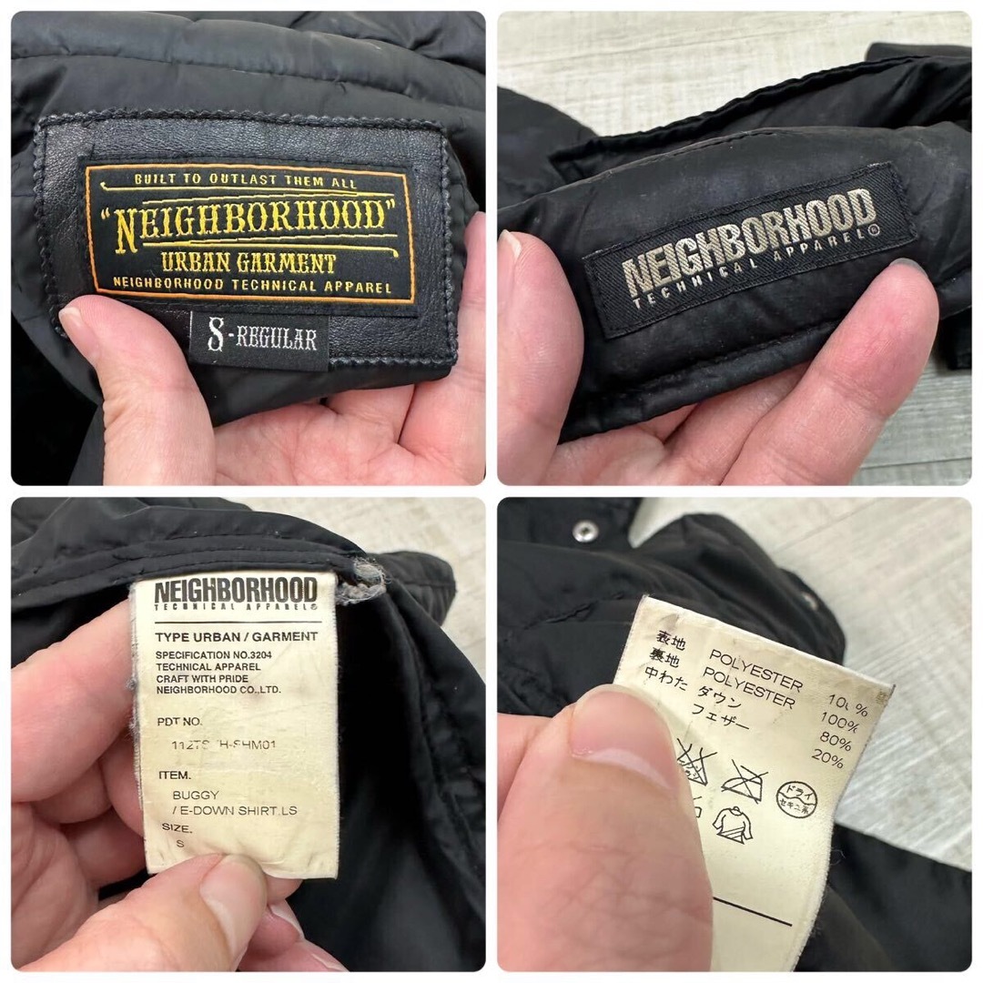 NEIGHBORHOOD(ネイバーフッド)のネイバーフッド バギー ダウン シャツ ジャケット ブラック 系 サイズ S メンズのジャケット/アウター(ダウンジャケット)の商品写真