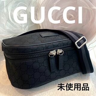 グッチ(Gucci)の☆未使用品☆GUCCI GGナイロン ボディーバッグ ベルトバッグ ブラック(ボディーバッグ)