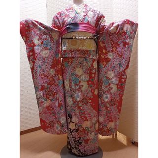 週末限定価格！☆used美品☆ 成人式 花蝶文 金彩 豪華振袖7点セット(振袖)