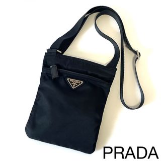 PRADA - 【極美品〜美品】プラダ　ショルダーバッグ　サコッシュ　ナイロン×レザー　黒