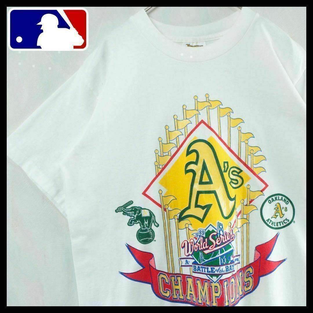 【希少】USA製 MLB アスレチックス Tシャツ 80s シングルステッチ メンズのトップス(Tシャツ/カットソー(半袖/袖なし))の商品写真