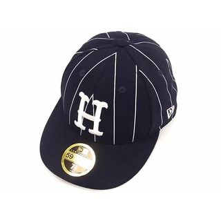 ■新品同様■ HUF ハフ ニューエラコラボ ポリエステル100％ ベースボールキャップ 帽子 サイズ 7 3/8(58.7cm) ダークネイビー系 AS7464