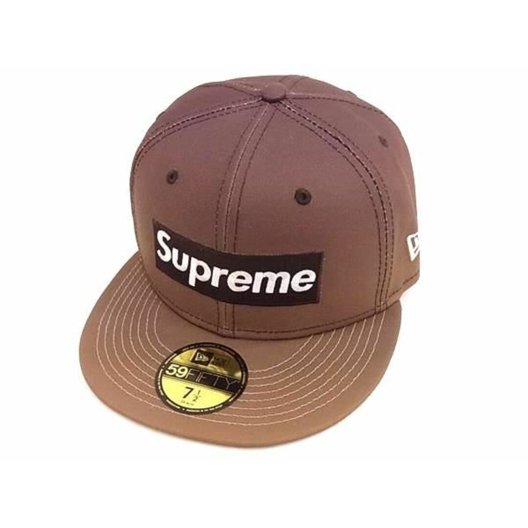 Supreme(シュプリーム)の■新品■未使用■ Supreme シュプリーム ニューエラコラボ ボックスロゴ XCIV ポリエステル キャップ 帽子 サイズ7 1/2 ブラウン系 AS9659 メンズの帽子(キャップ)の商品写真