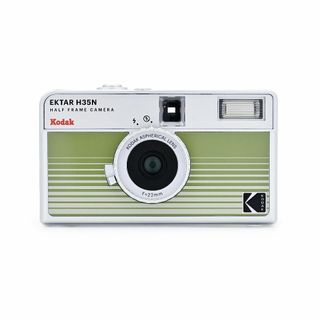 【色: ストライプグリーン】KODAK EKTAR H35N ハーフフレームフィ(フィルムカメラ)