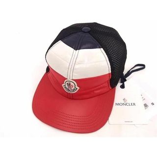 モンクレール(MONCLER)の■新品同様■ MONCLER モンクレール ポリエステル ナイロン キャップ 帽子 メンズ レディース レッド系×ブラック系 AV6608(その他)