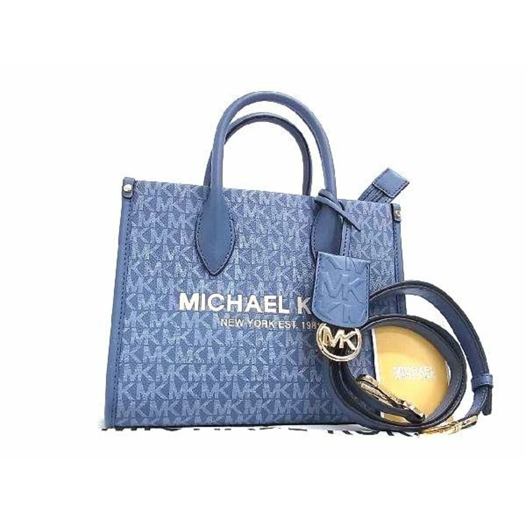 Michael Kors(マイケルコース)の■新品■未使用■ MICHAEL KORS マイケルコース MK柄 PVC×レザー 2WAY ハンドバッグ ショルダー レディース ブルー系 FA1083 レディースのファッション小物(その他)の商品写真