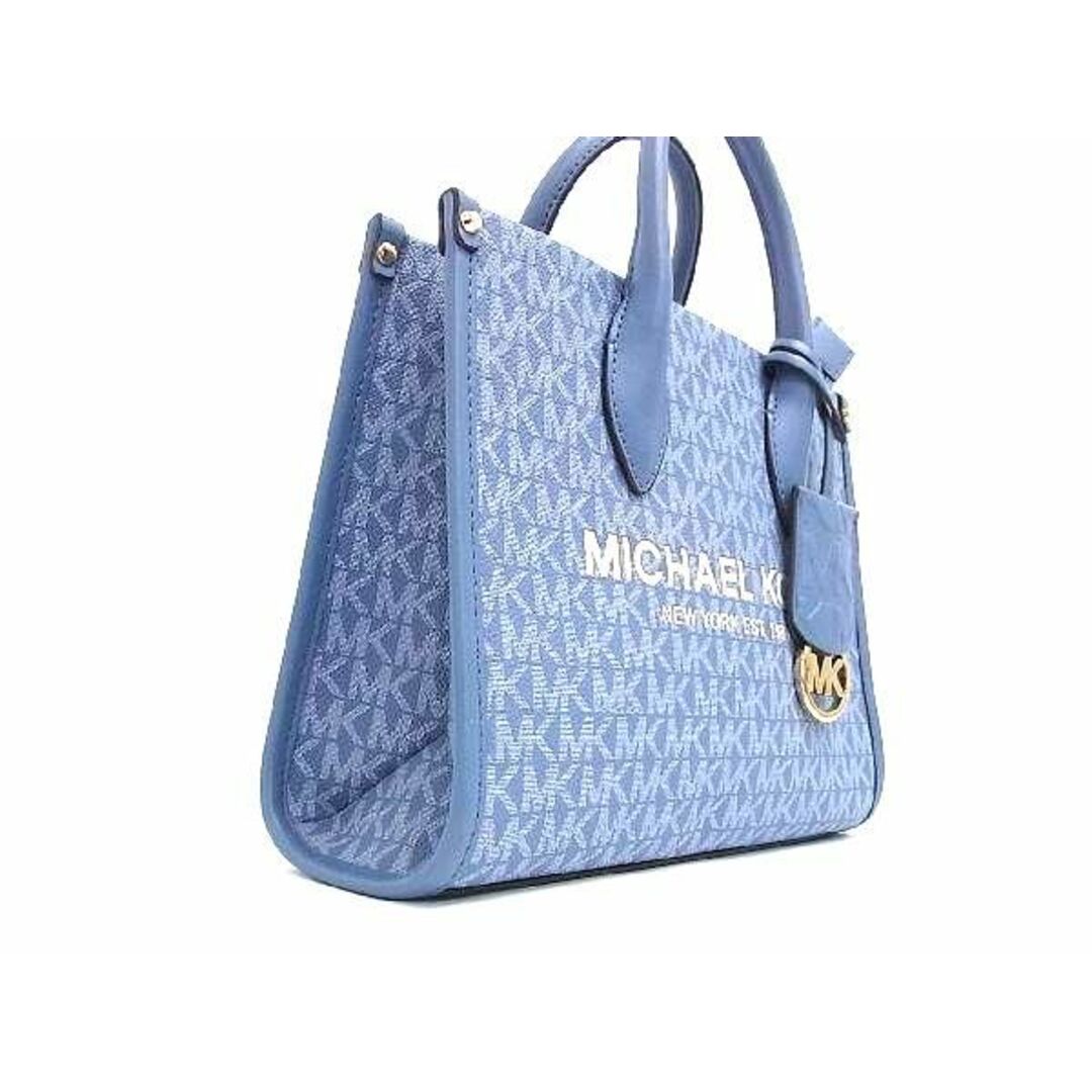 Michael Kors(マイケルコース)の■新品■未使用■ MICHAEL KORS マイケルコース MK柄 PVC×レザー 2WAY ハンドバッグ ショルダー レディース ブルー系 FA1083 レディースのファッション小物(その他)の商品写真