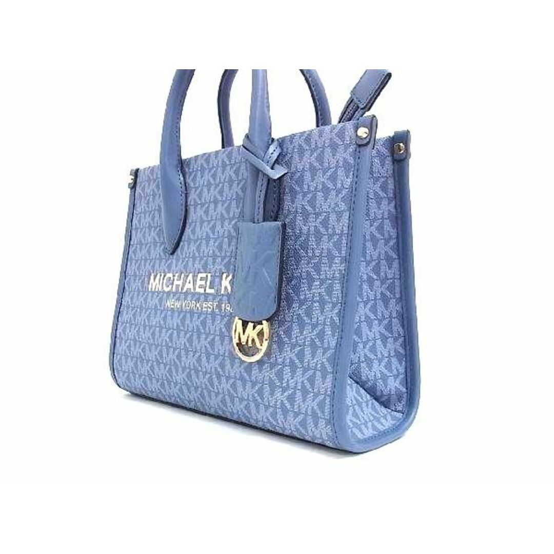 Michael Kors(マイケルコース)の■新品■未使用■ MICHAEL KORS マイケルコース MK柄 PVC×レザー 2WAY ハンドバッグ ショルダー レディース ブルー系 FA1083 レディースのファッション小物(その他)の商品写真