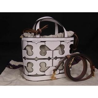 トリーバーチ(Tory Burch)の■新品■未使用■ TORY BURCH トリーバーチ カットアウトロゴ レザー 2WAY ハンドバッグ ショルダー ホワイト系×ブラウン系 FA1082(ハンドバッグ)