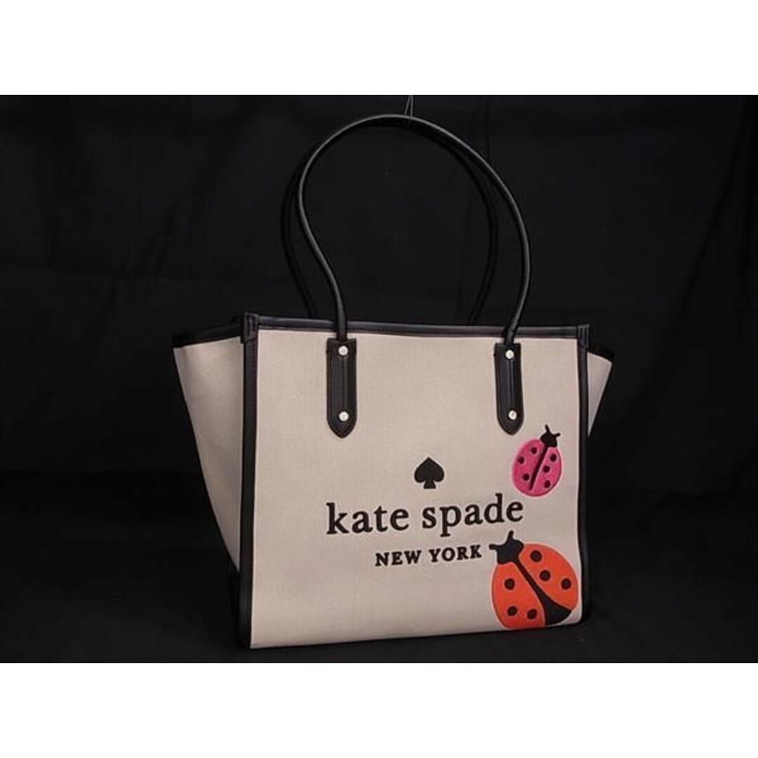 kate spade new york(ケイトスペードニューヨーク)の■新品■未使用■ kate spade ケイトスペード キャンバス てんとう虫 トートバッグ ショルダーバッグ ベージュ系×ブラック系 FA1079 レディースのバッグ(トートバッグ)の商品写真