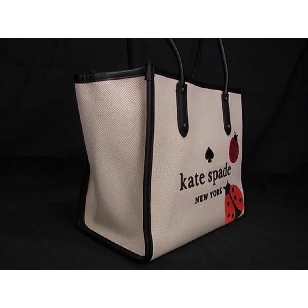 kate spade new york(ケイトスペードニューヨーク)の■新品■未使用■ kate spade ケイトスペード キャンバス てんとう虫 トートバッグ ショルダーバッグ ベージュ系×ブラック系 FA1079 レディースのバッグ(トートバッグ)の商品写真