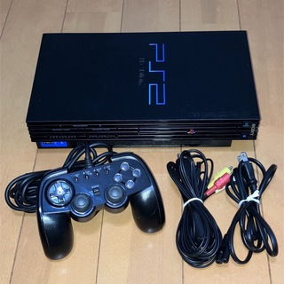 プレイステーション2(PlayStation2)のPS2 SCPH-39000RC ブラック本体セット③(家庭用ゲーム機本体)