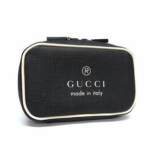 Gucci - ■新品同様■ GUCCI グッチ 170407 PVC メイクポーチ マルチケース 小物入れ メンズ レディース ブラック系×ホワイト系 FA0543