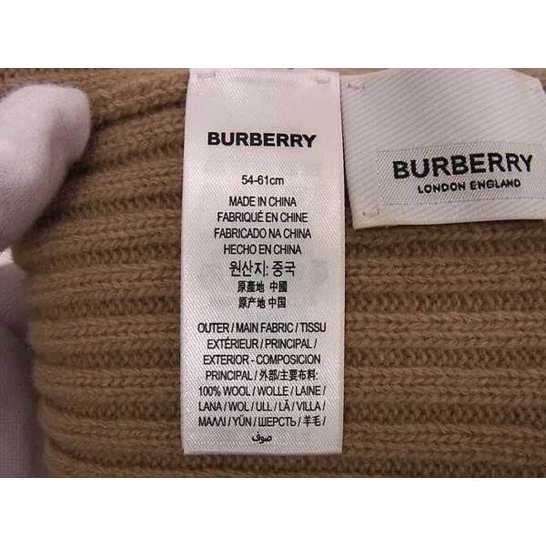 BURBERRY(バーバリー)の■新品同様■ BURBERRY バーバリー ウール100％ ニット帽 ニットキャップ 帽子 表記サイズ 54-61cm レディース ブラウン系 AV8996 レディースのファッション小物(その他)の商品写真