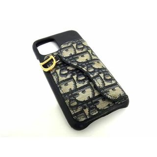 ディオール(Dior)のChristianDior ディオール サドル トロッター レザー×キャンバス iPhone11 Pro対応 アイフォンケース スマホケース ネイビー系 AP9510(その他)