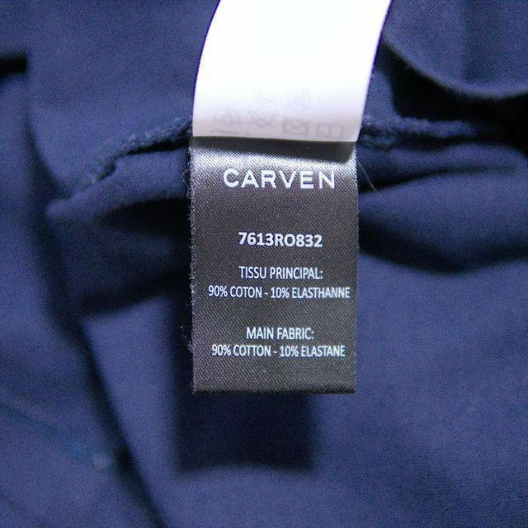 CARVEN(カルヴェン)の美品 カルヴェン ワンピース 膝丈 半袖 リボンモチーフ ストレッチ ネイビー レディースのワンピース(ひざ丈ワンピース)の商品写真