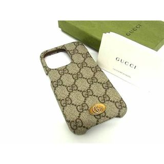 グッチ(Gucci)の■新品■未使用■ GUCCI グッチ 753610 GGマーモント GG柄 PVC iPhone14 Pro対応 アイフォンケース スマホケース ブラウン系 AV8805(その他)