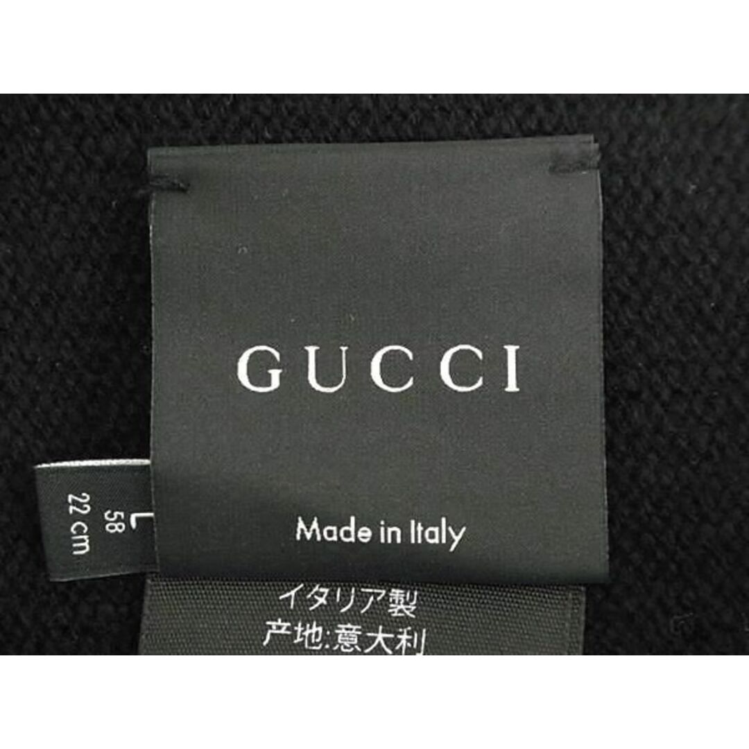 Gucci(グッチ)の■極美品■ GUCCI グッチ インターロッキンG カシミヤ100％ スタッズ ニット帽 ニットキャップ 帽子 メンズ レディース ブラック系 CD0478 メンズのファッション小物(その他)の商品写真