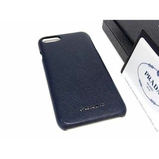 プラダ(PRADA)の■美品■ PRADA プラダ 2ZH035 サフィアーノレザー iPhone7/8 アイホンケース スマホケース ネイビー系 BK0050(その他)