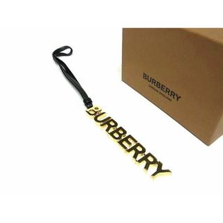 バーバリー(BURBERRY)の■美品■ BURBERRY バーバリー レザー キーホルダー バッグ チャーム レディース ゴールド系×ブラック系 AV8795(その他)