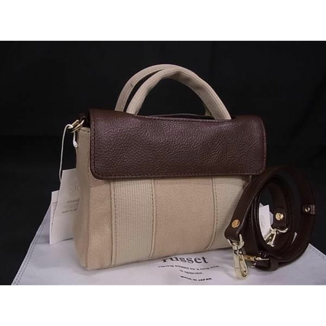 Russet - ■新品■未使用■ russet ラシット キャンバス 2WAY クロスボディ ショルダー ハンドバッグ レディース ライトブラウン系 AY1249