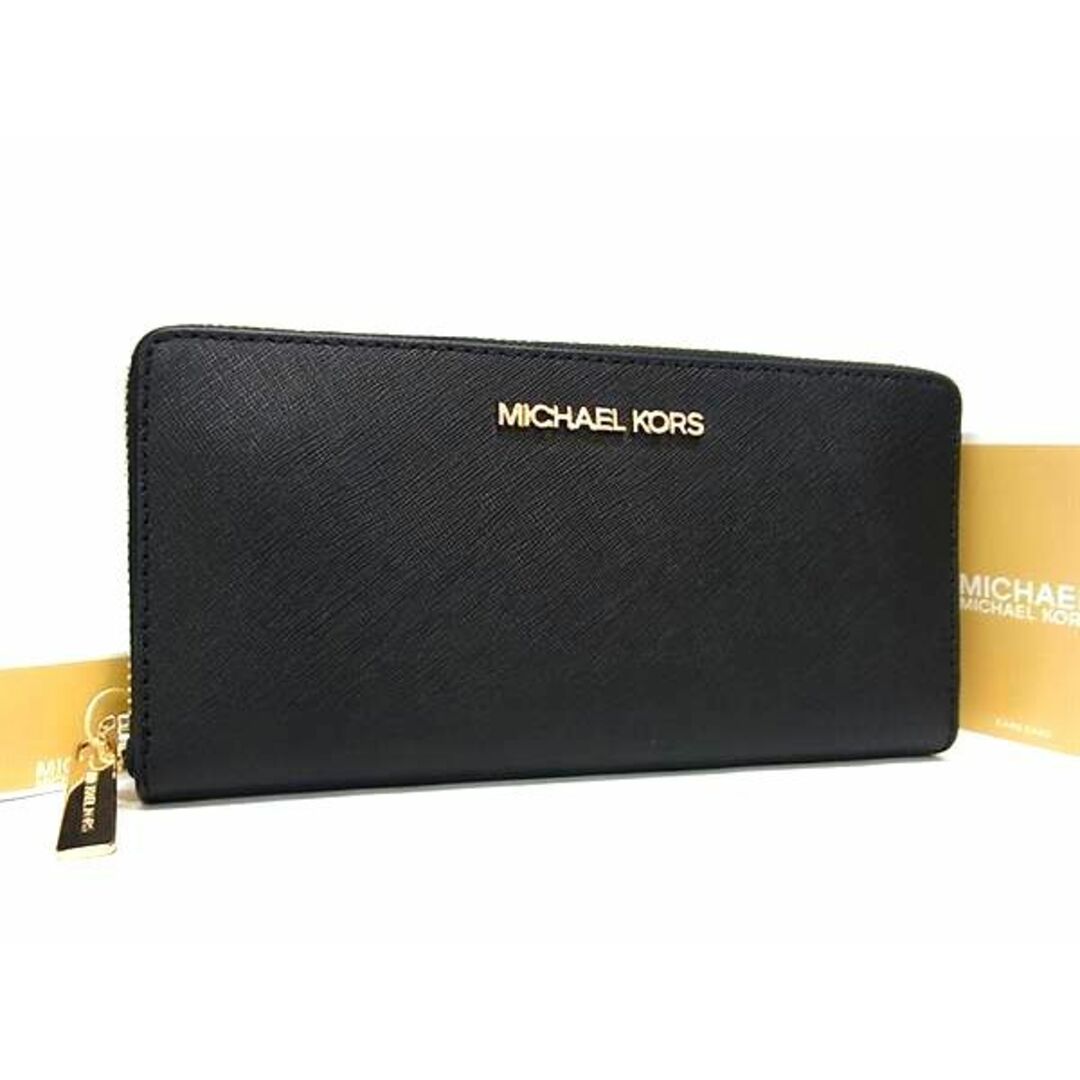 Michael Kors(マイケルコース)の■新品■未使用■ MICHAEL KORS マイケルコース レザー ラウンドファスナー 長財布 ウォレット レディース ブラック系 AS9622 レディースのファッション小物(その他)の商品写真