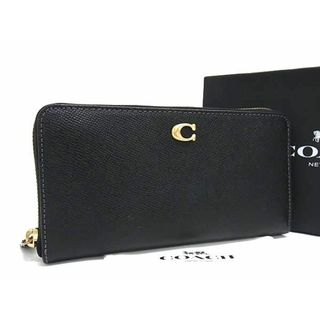 コーチ(COACH)の■新品同様■ COACH コーチ CC953 アコーディオン ジップ レザー ラウンドファスナー 長財布 ウォレット ブラック系 AV8807(財布)