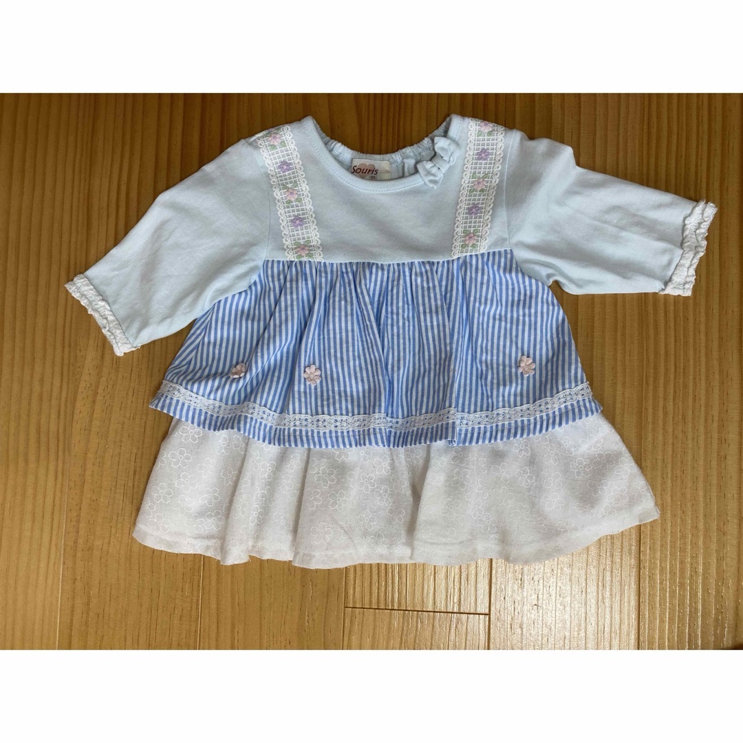 Souris(スーリー)の90㎝　トップスとショートパンツ キッズ/ベビー/マタニティのキッズ服女の子用(90cm~)(Tシャツ/カットソー)の商品写真