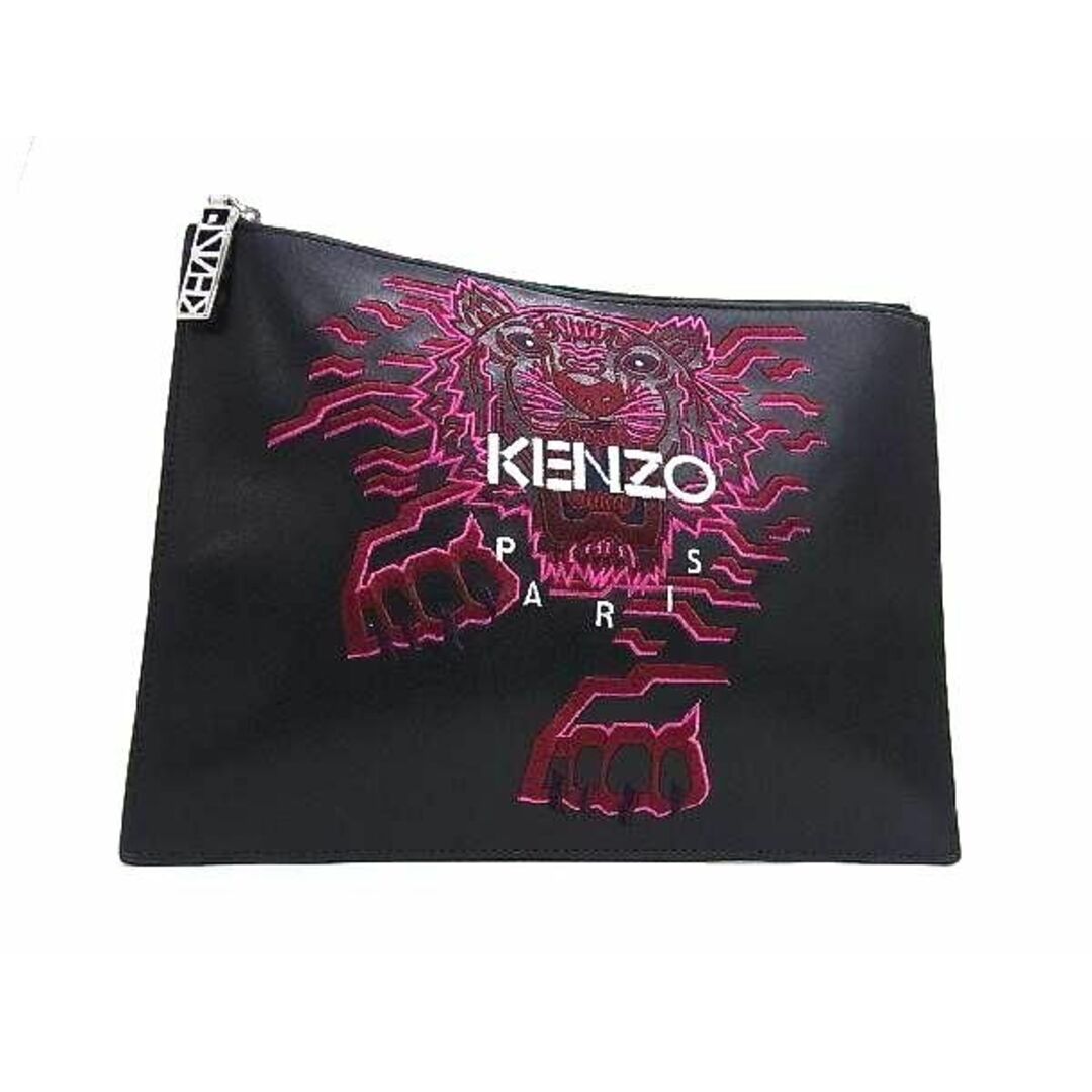 KENZO(ケンゾー)の■新品同様■ KENZO ケンゾー レザー クラッチバッグ セカンドバッグ メンズ ブラック系 FA7399 メンズのファッション小物(その他)の商品写真