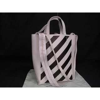 オフホワイト(OFF-WHITE)の■極美品■ Off-White オフホワイト レザー 3WAY ハンドバッグ ショルダーバッグ クロスボディ ホワイト系×ブラック系 FA3646(トートバッグ)