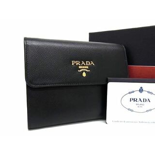 プラダ(PRADA)の■新品■未使用■ PRADA プラダ サフィアーノレザー 三つ折り 財布 ウォレット 札入れ 小銭入れ レディース メンズ ブラック系 AW5336(長財布)