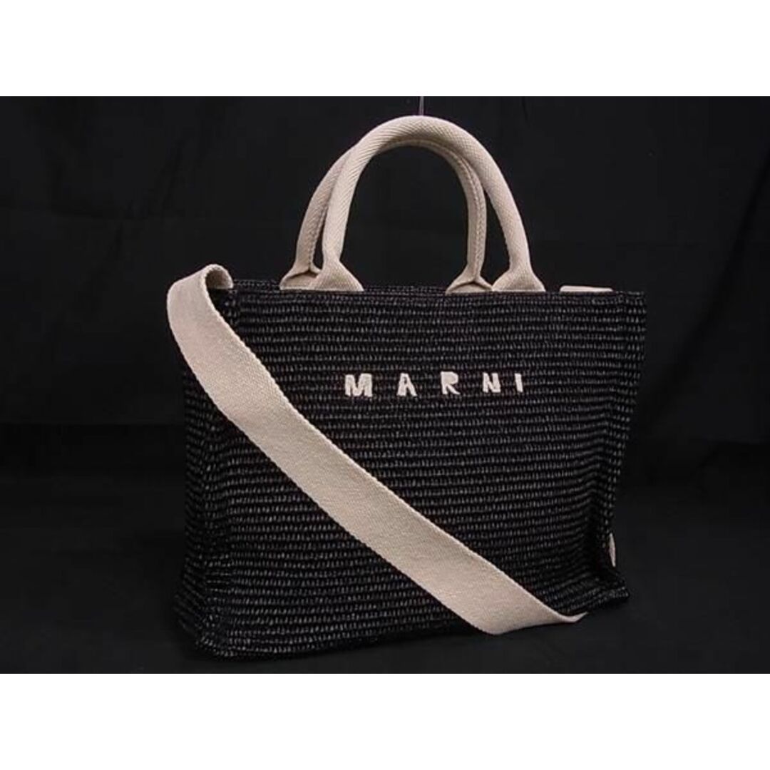 Marni(マルニ)の■極美品■ MARNI マルニ イーストウェスト コットン×ナイロン 2WAY ハンドバッグ ショルダー ブラック系×ベージュ系 AW5618 レディースのバッグ(その他)の商品写真