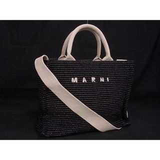 マルニ(Marni)の■極美品■ MARNI マルニ イーストウェスト コットン×ナイロン 2WAY ハンドバッグ ショルダー ブラック系×ベージュ系 AW5618(その他)