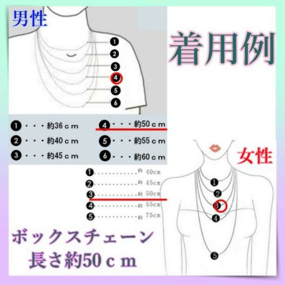 ボックスチェーンネックレス　シルバー　金属アレルギー対応　1.5ｍｍ×50ｃｍ メンズのアクセサリー(ネックレス)の商品写真