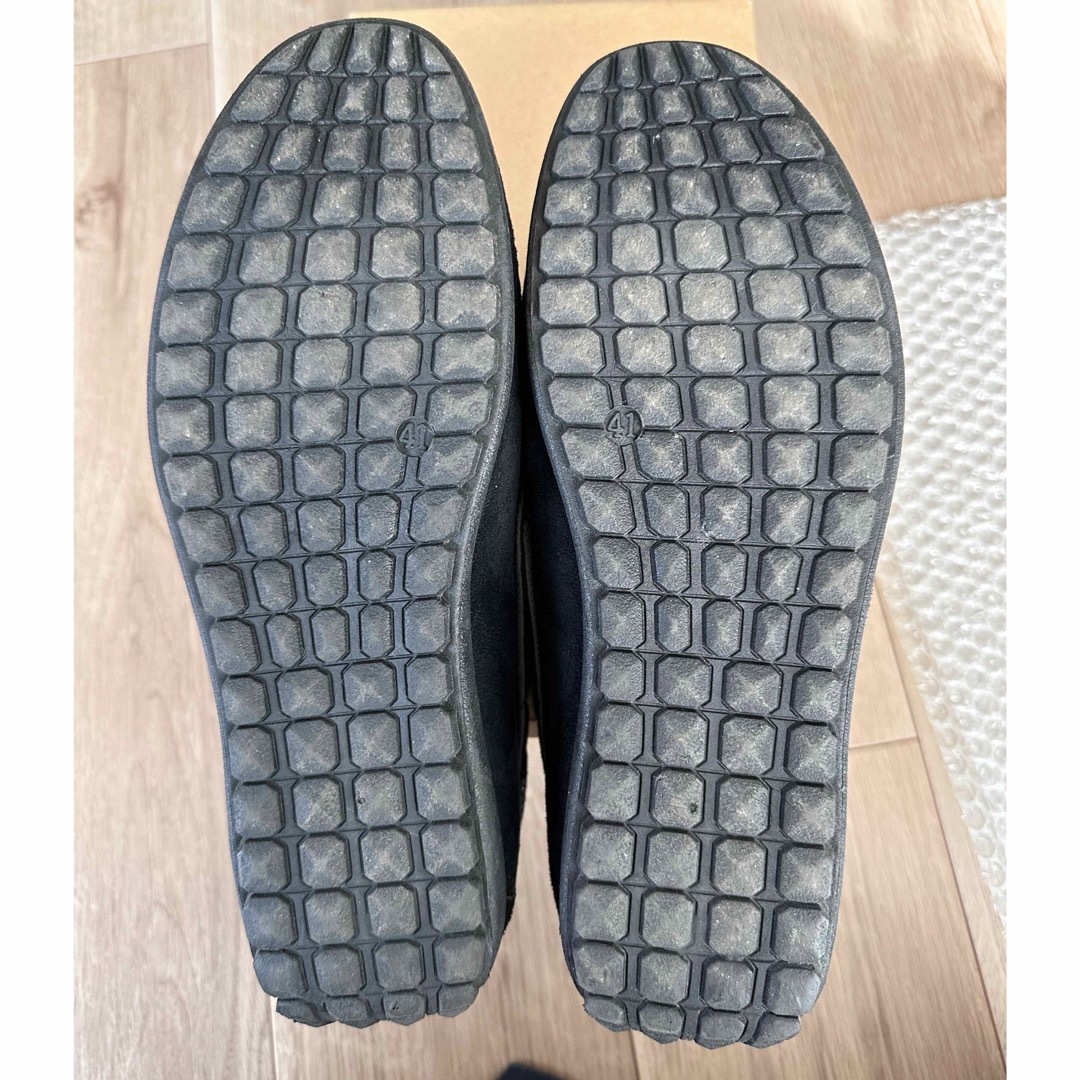AAA+ ファー モカシン ムートン シューズ 黒 ブラック 41 25.5 メンズの靴/シューズ(デッキシューズ)の商品写真