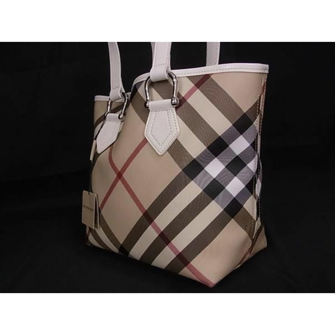 BURBERRY(バーバリー)の■新品同様■ BURBERRY バーバリー PVC×レザー チェック柄 ハンドバッグ トートバッグ ショルダー レディース ベージュ系 FA3651 メンズのバッグ(ボディーバッグ)の商品写真