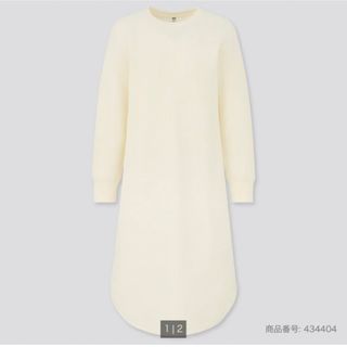 UNIQLO - ユニクロ ワッフルクルーネックワンピース Sワッフル ワンピース 150 160