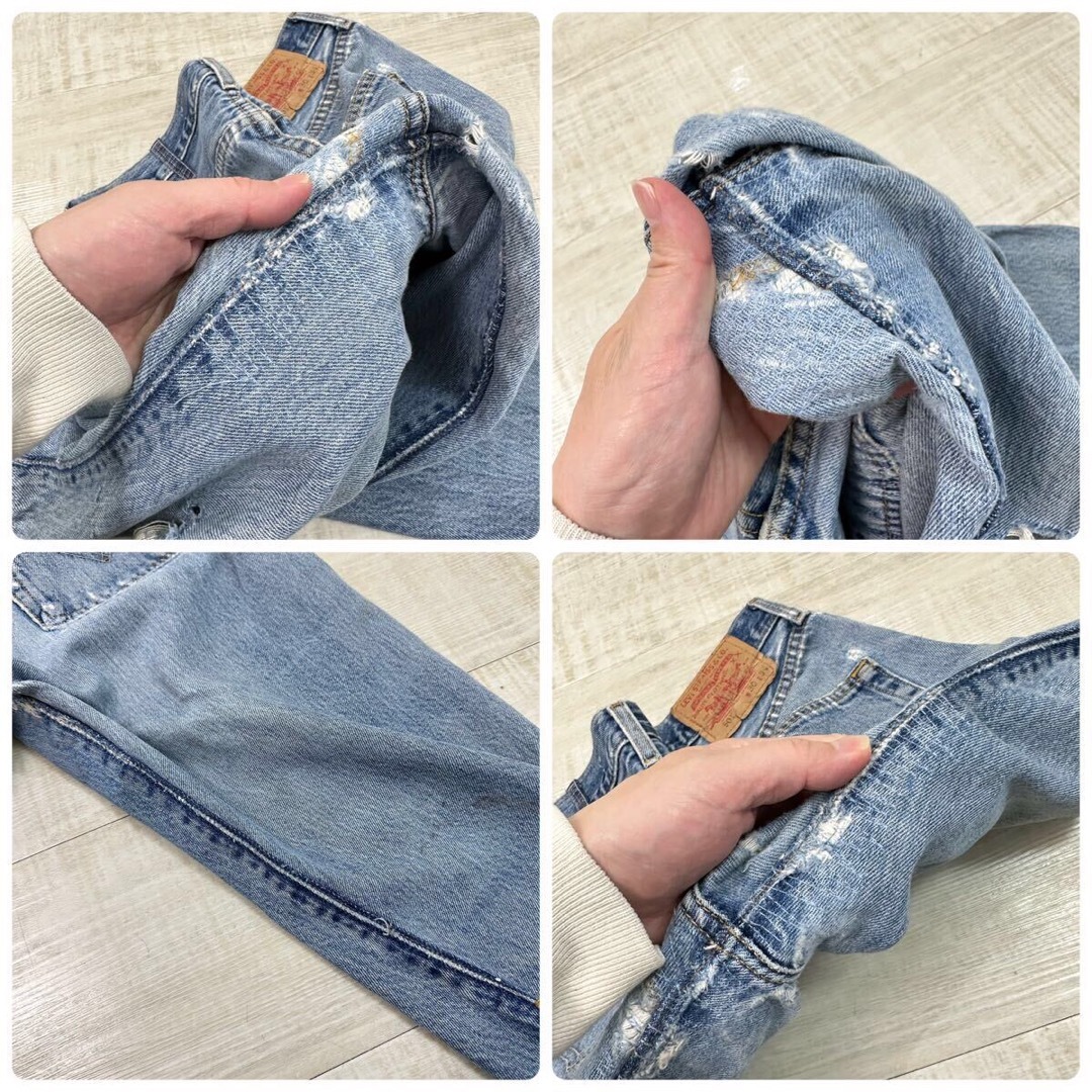 Levi's(リーバイス)のLevi's 501 ダメージ リペア テーパード クロップド デニム パンツ メンズのパンツ(デニム/ジーンズ)の商品写真