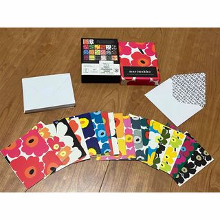 マリメッコ(marimekko)のmarimekko メッセージカード17枚　ケース付(カード/レター/ラッピング)