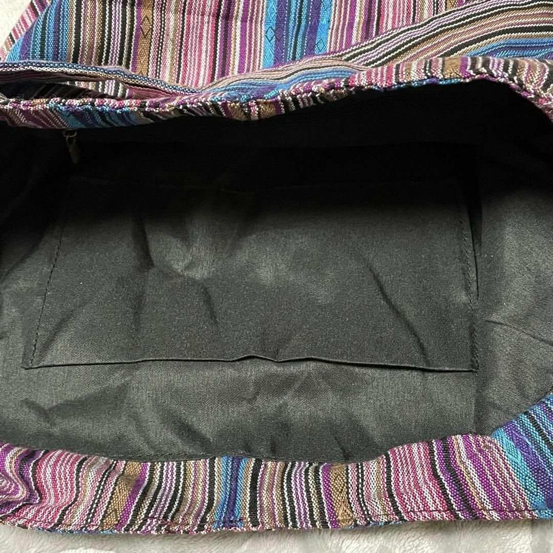 ニュースペーパーバック　ヴィンテージ　ショルダーバッグ　古着　ストライプ メンズのバッグ(ショルダーバッグ)の商品写真
