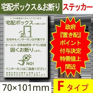 宅配ボックス＆お断りを一石二鳥で解決するステッカーF 政府ポイント決定(その他)