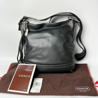 コーチ(COACH)の【美品・保存袋付】コーチショルダーバッグ オールレザー フリンジ ブラック(ショルダーバッグ)