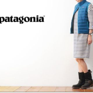 パタゴニア(patagonia)のパタゴニア　ダウンペスト　ネイビー　だいたいレディースS サイズくらい(ダウンベスト)