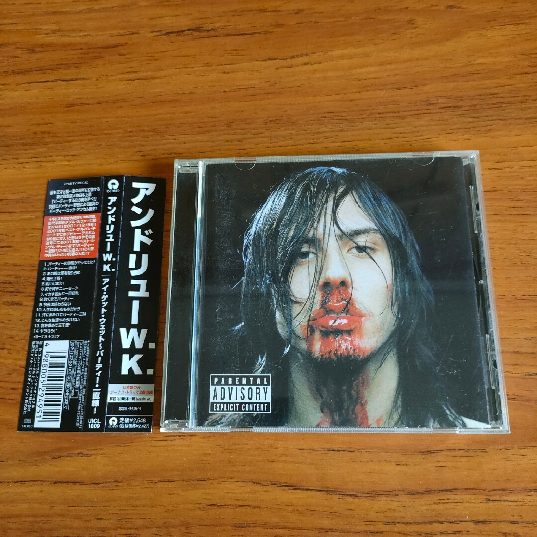 帯付き 廃盤 アンドリューW.K. アイ・ゲット・ウェットパーティー・一直線! エンタメ/ホビーのCD(ポップス/ロック(洋楽))の商品写真