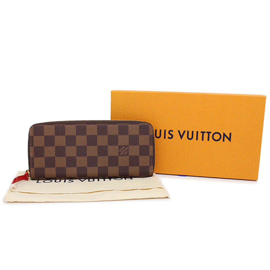 LOUIS VUITTON(ルイヴィトン)のルイ ヴィトン ポルトフォイユ クレマンス ラウンドファスナー ジップ 長財布 ダミエ ブラウン スリーズ レッド 茶 赤 ゴールド金具 N60534 箱付 LOUIS VUITTON（新品・未使用品） レディースのファッション小物(財布)の商品写真