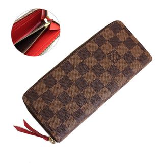 ルイヴィトン(LOUIS VUITTON)のルイ ヴィトン ポルトフォイユ クレマンス ラウンドファスナー ジップ 長財布 ダミエ ブラウン スリーズ レッド 茶 赤 ゴールド金具 N60534 箱付 LOUIS VUITTON（新品・未使用品）(財布)