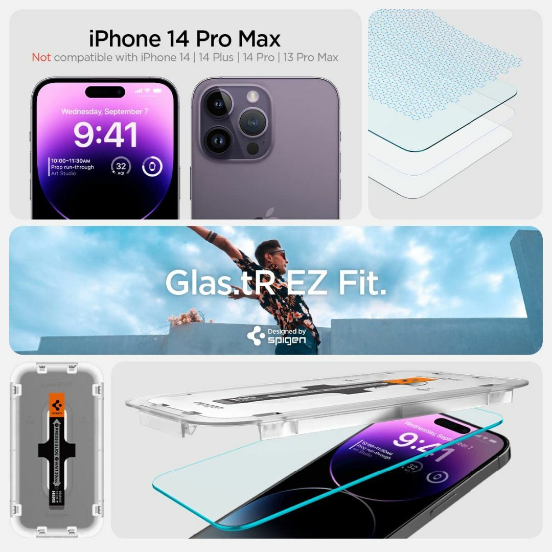 Spigen EZ Fit ガラスフィルム iPhone 14 Pro Max  スマホ/家電/カメラのスマホアクセサリー(その他)の商品写真