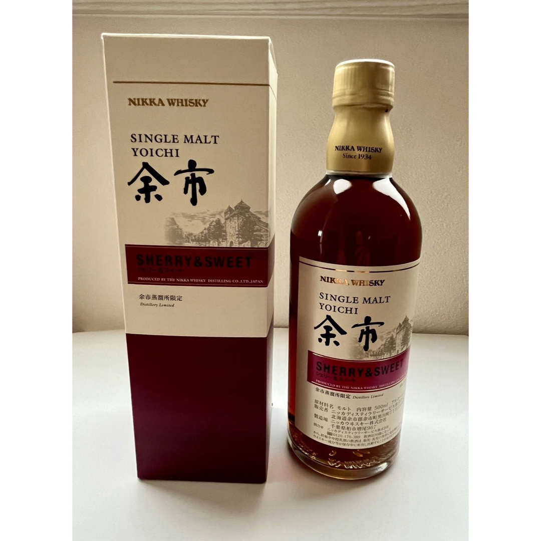 ニッカウヰスキー(ニッカウイスキー)の余市蒸留所限定シングルモルトウイスキーシェリー&スイート 500ml 食品/飲料/酒の酒(ウイスキー)の商品写真