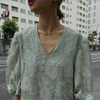 アメリヴィンテージ(Ameri VINTAGE)のAmeri アメリ　FLOWER JACQUARD STRAIGHT DRESS(ロングワンピース/マキシワンピース)